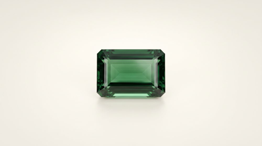 Turmalina verde extra retangular